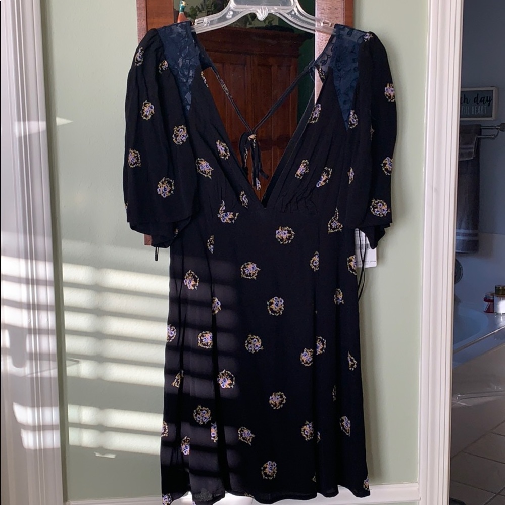 Free People Mockingbird embroidered mini dress